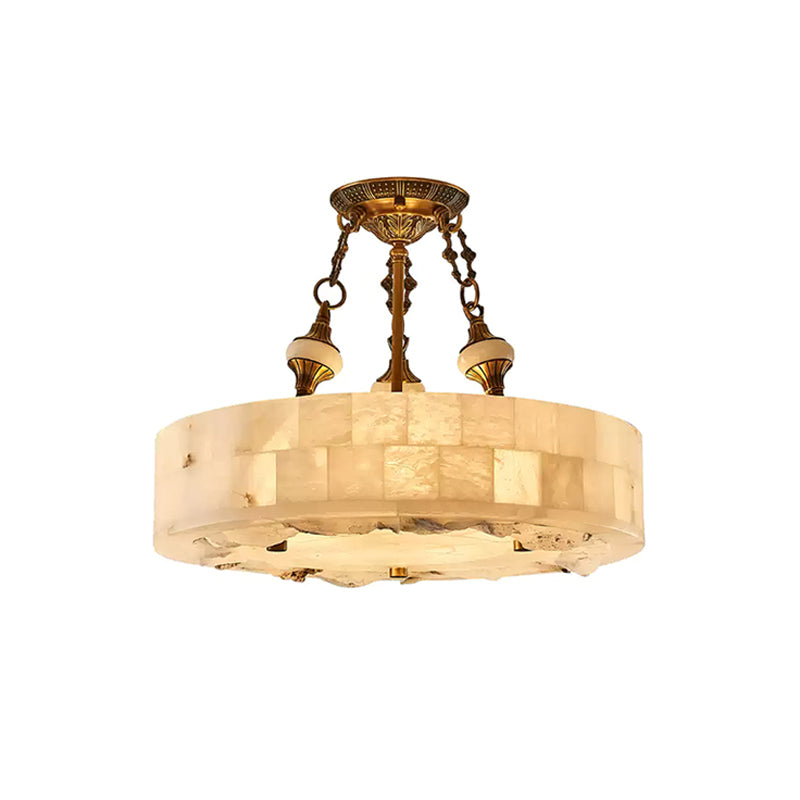 Fluted Alabaster Ceiling Lamp