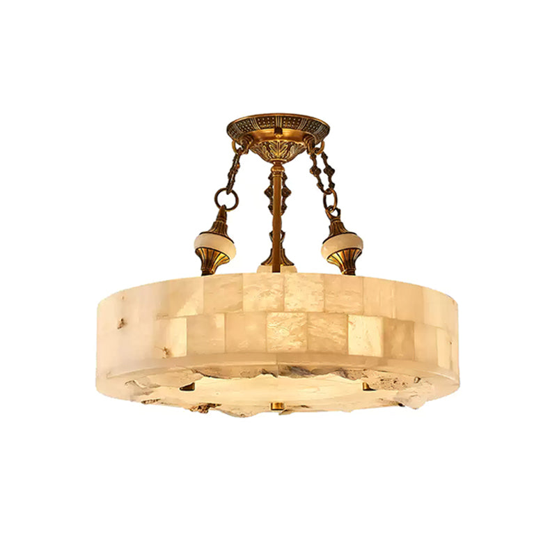 Fluted Alabaster Ceiling Lamp