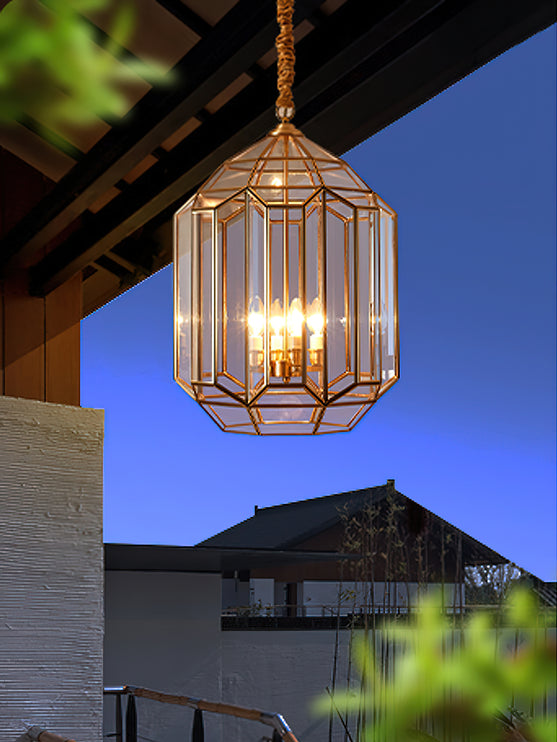 Foyer Lantern Glass Pendant Light