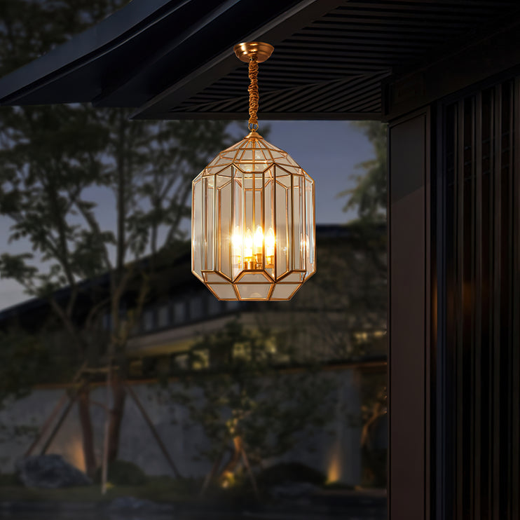 Foyer Lantern Glass Pendant Light