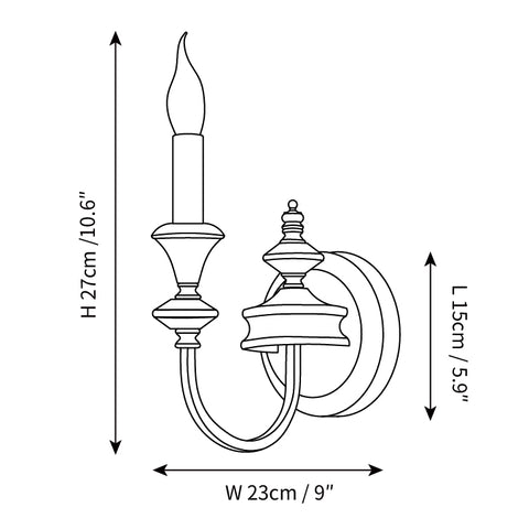 L 5.9″ x W 9″ x H 10.6″ / L 15cm x W 23cm x H 27cm