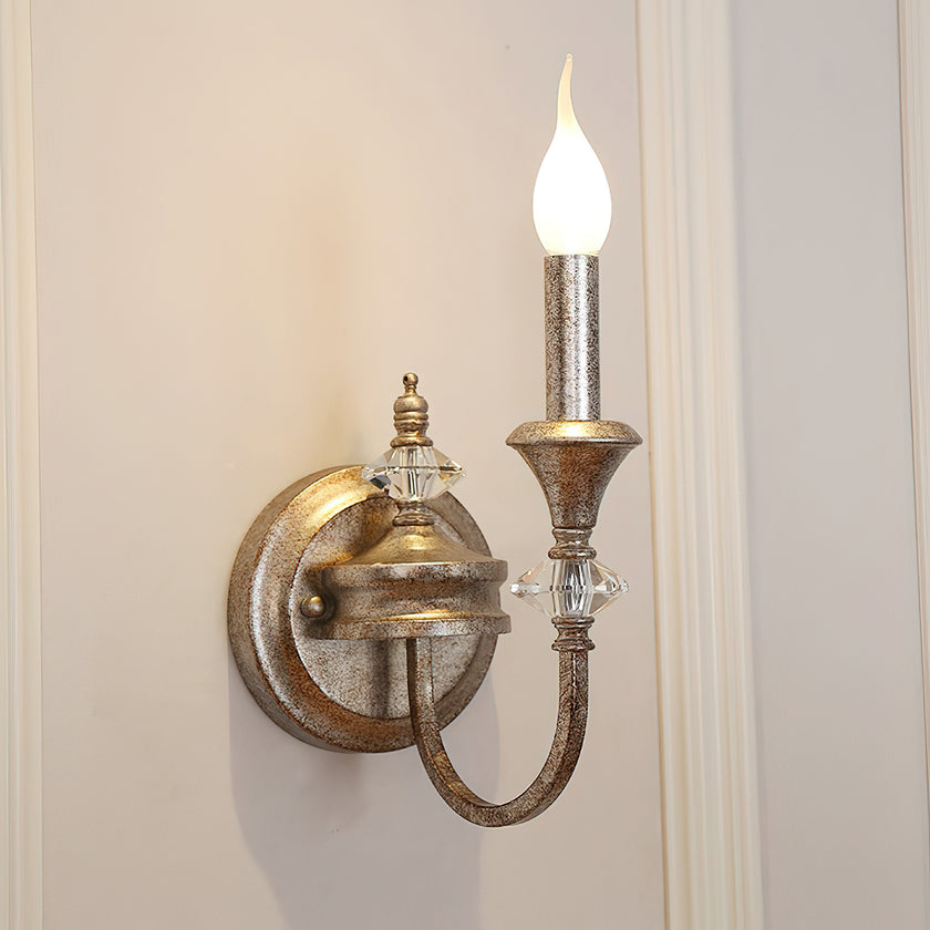 French Medieval Candlestick Wall Lamp