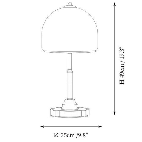 Lampada da tavolo Galeora — Disegni dimensionali 1