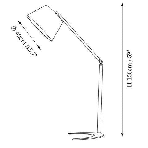 Genicella vloerlamp — Dimensioentekeningen 1