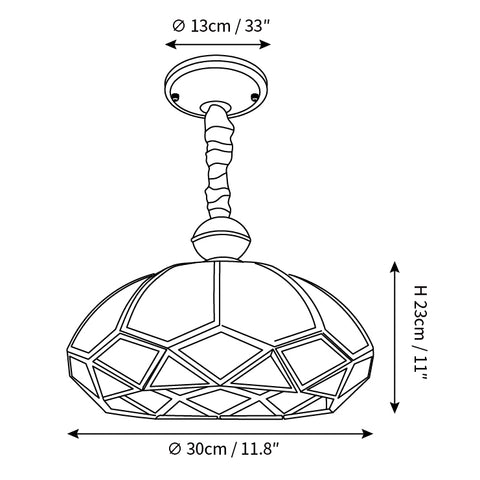 Geometric Brass Chandelier — Dimension drawings 1