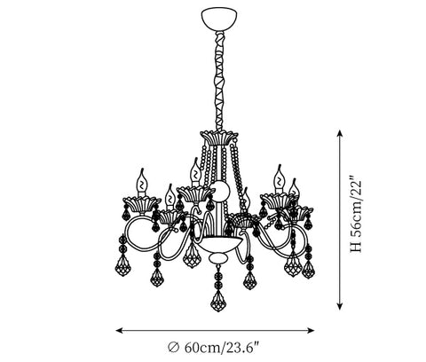 Lámpara de Araña Gilbahar Crystal — Planos de dimensiones 1