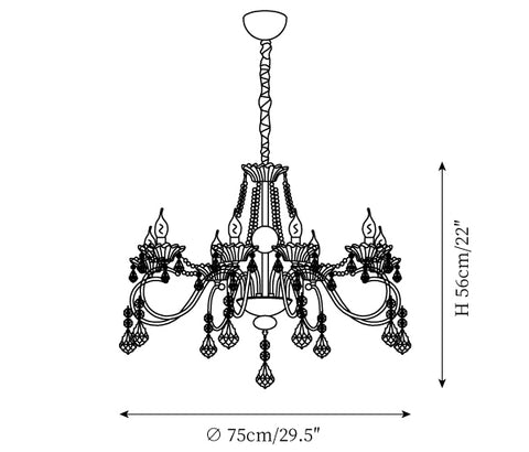 Lámpara de Araña Gilbahar Crystal — Planos de dimensiones 2