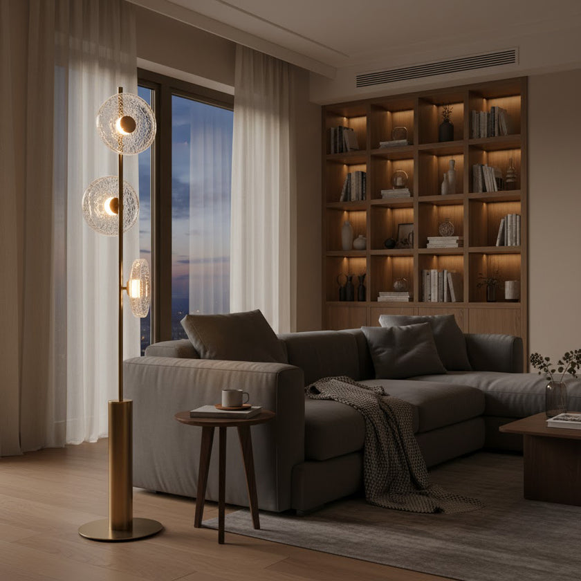 Glacier Crackle Floor Lamp