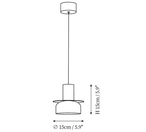مصباح Glacier Crackle Glass Pendant Lamp — رسومات الأبعاد 2