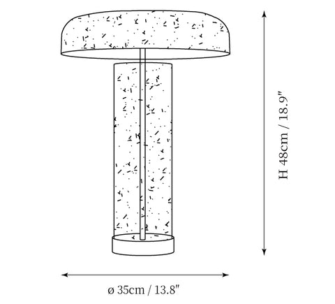 Glacier Crackle Table Lamp — Dimension drawings 1