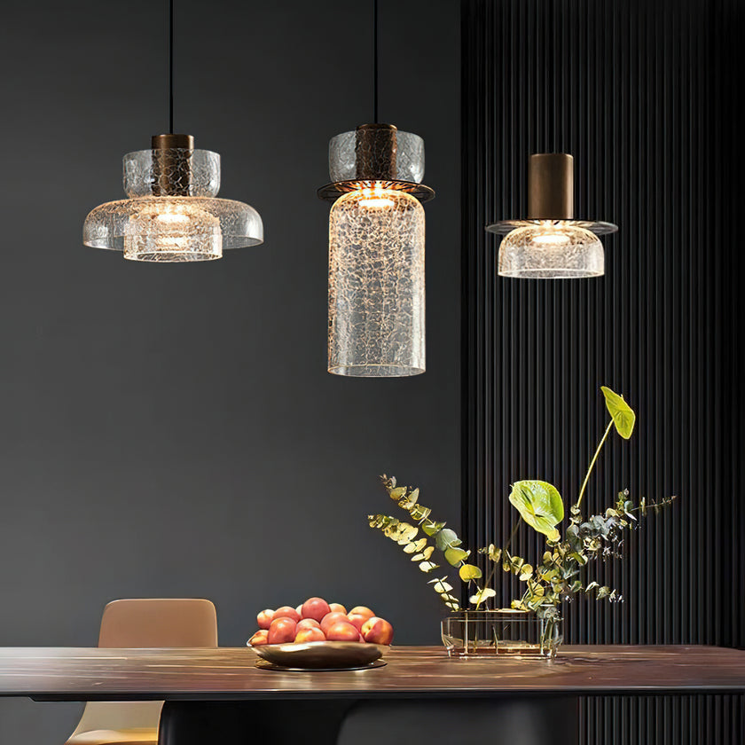 Glacier Crackle Glass Pendant Lamp