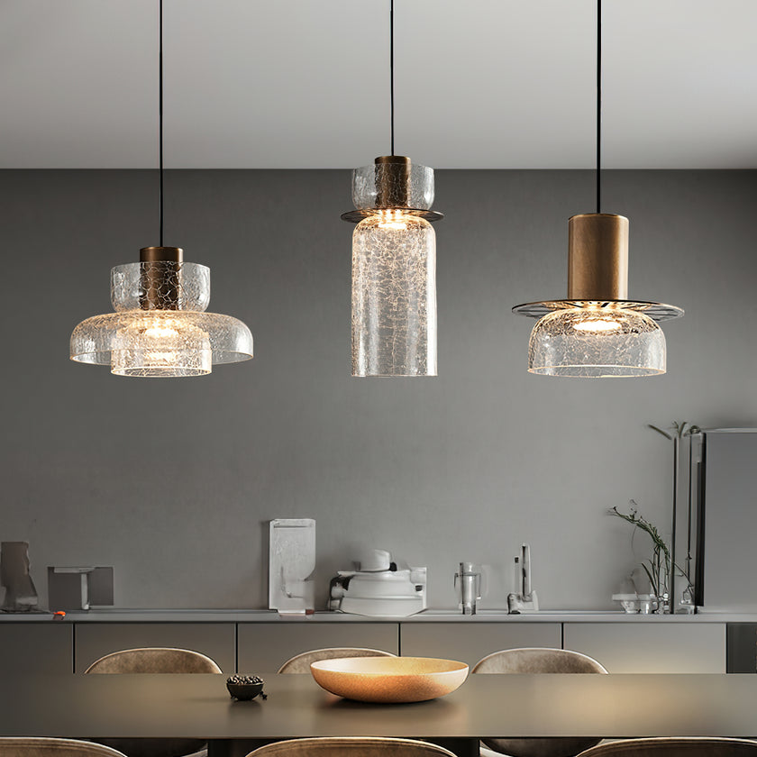 Glacier Crackle Glass Pendant Lamp