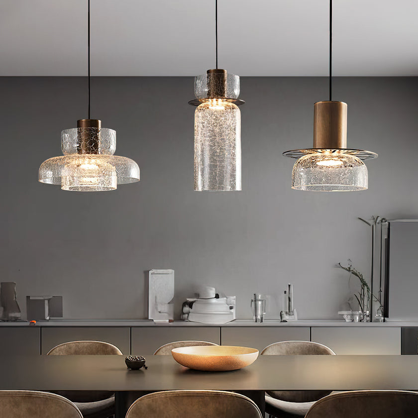 Glacier Crackle Glass Pendant Lamp