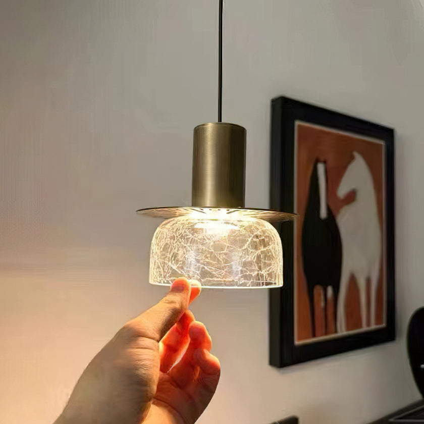 Glacier Crackle Glass Pendant Lamp