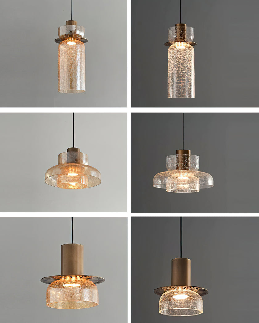 Glacier Crackle Glass Pendant Lamp