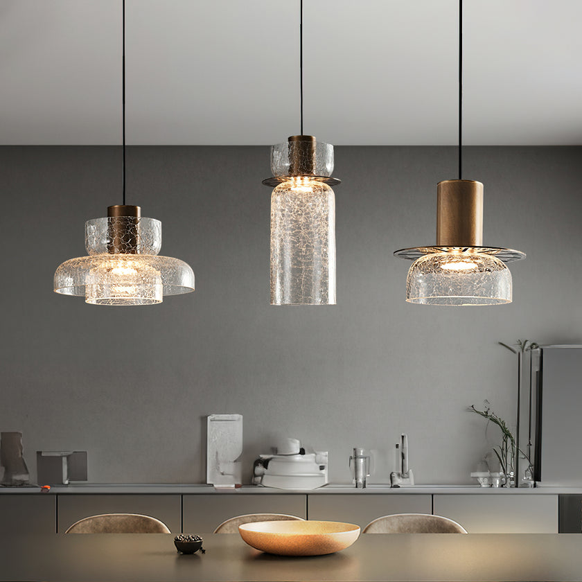 Glacier Crackle Glass Pendant Lamp