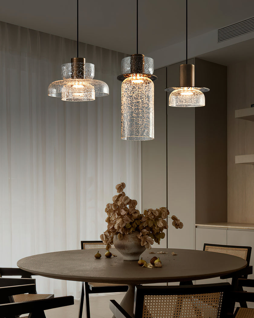 Glacier Crackle Glass Pendant Lamp