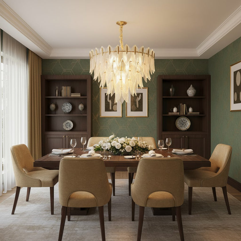 Kronleuchter aus Glasfedern