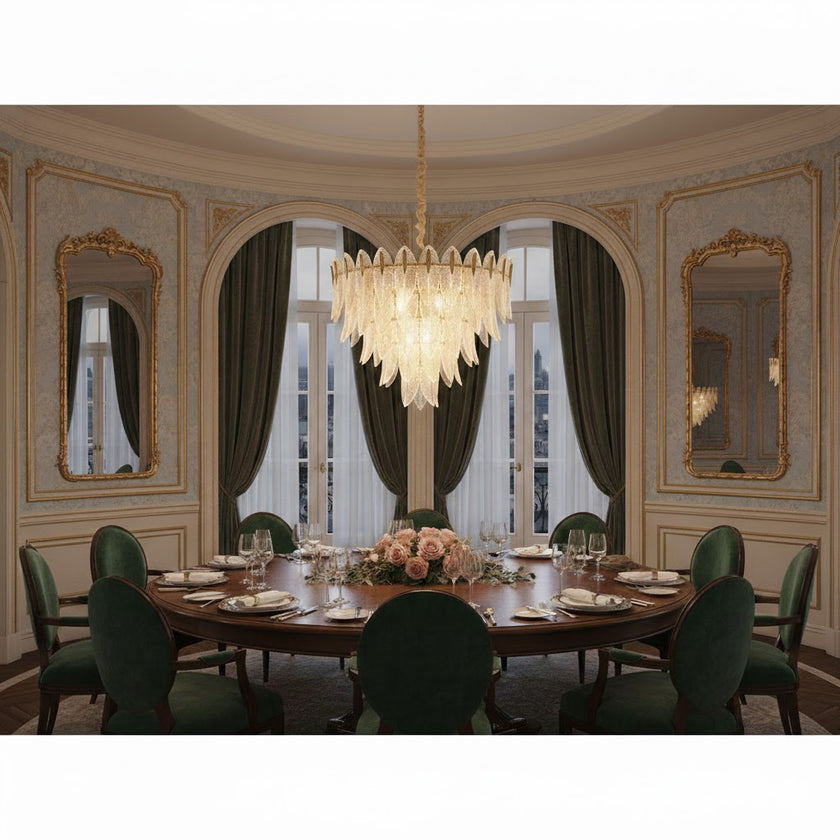 Kronleuchter aus Glasfedern