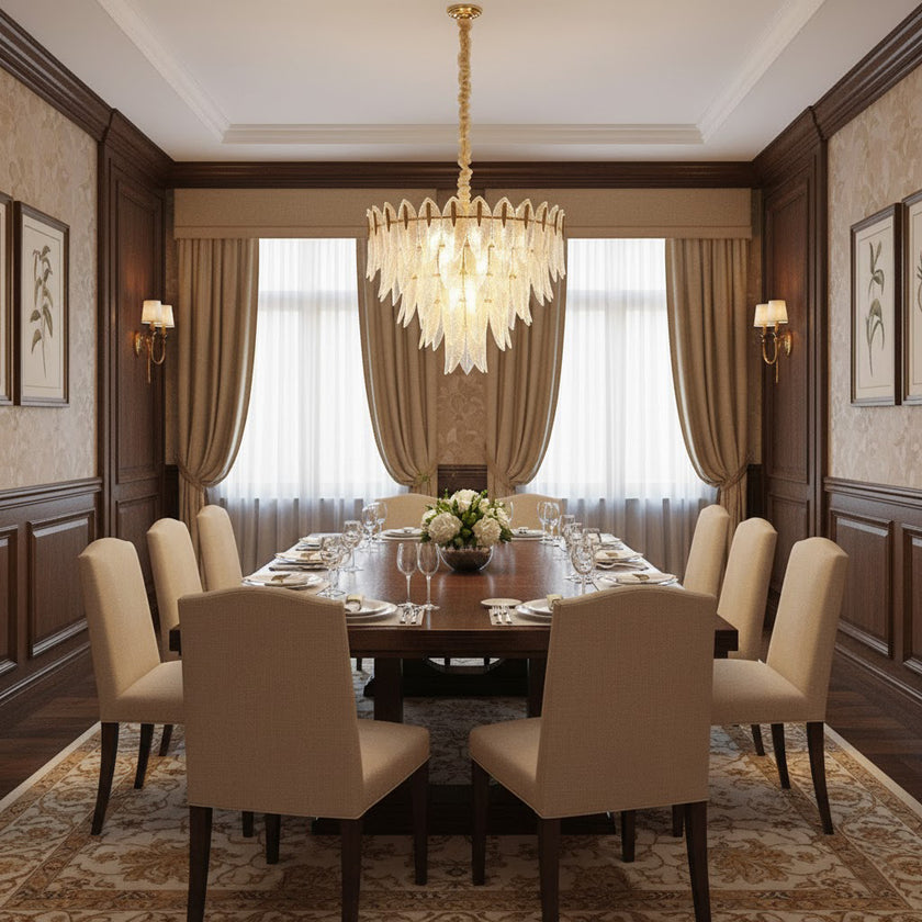 Kronleuchter aus Glasfedern