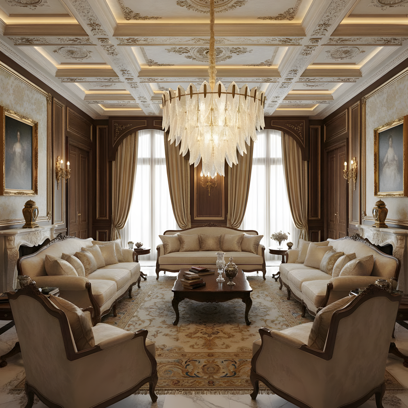 Kronleuchter aus Glasfedern