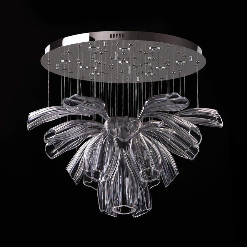 Glass Lotus Chandelier