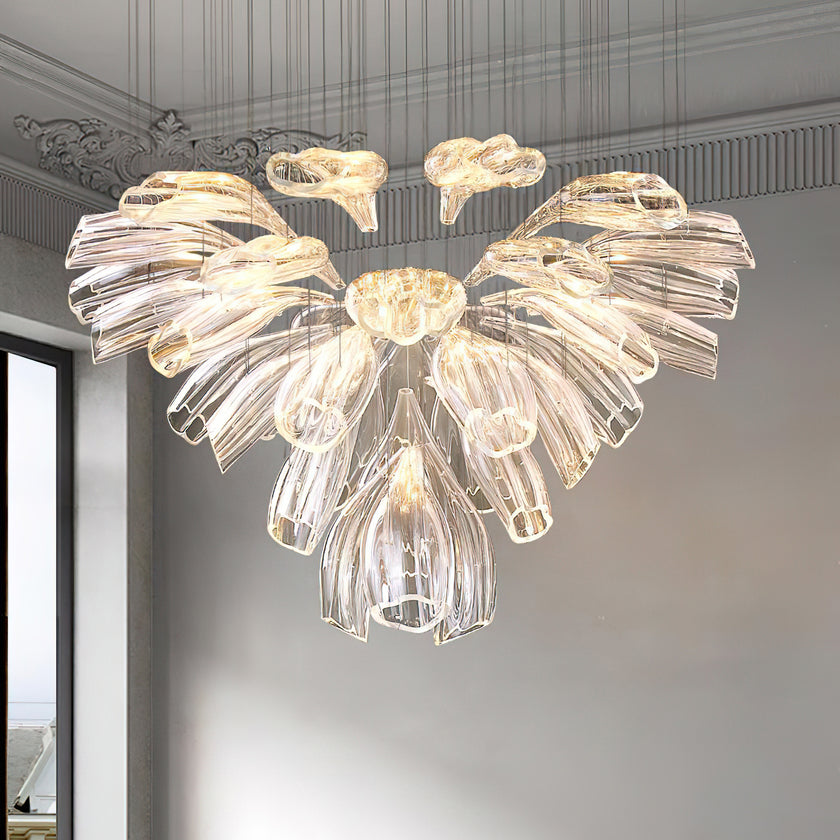 Glass Lotus Chandelier