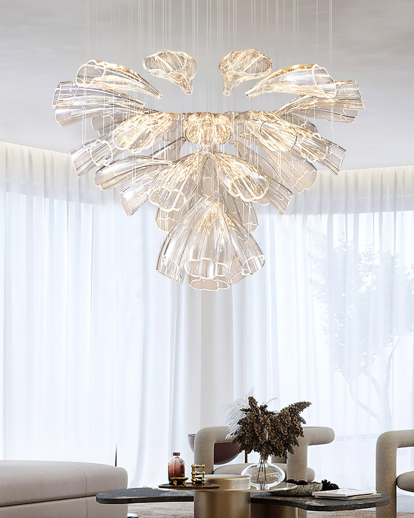 Glass Lotus Chandelier