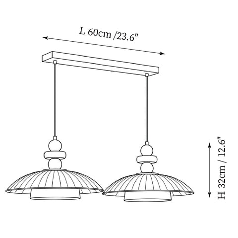 L 60cm x H 32cm