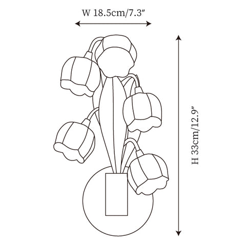 Green Lily Wall Lamp — Dimension drawings 1