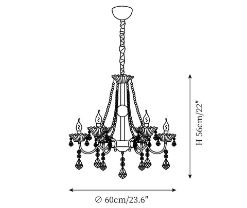 Greenville Crystal Kroonluchter — Dimensioentekeningen 1