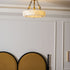 Grid Round Alabaster Ceiling Light