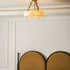 Grid Round Alabaster Ceiling Light