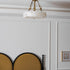 Grid Round Alabaster Ceiling Light
