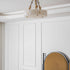Grid Round Alabaster Ceiling Light