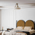 Grid Round Alabaster Ceiling Light