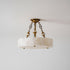Grid Round Alabaster Ceiling Light