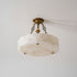 Grid Round Alabaster Ceiling Light