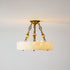 Grid Round Alabaster Ceiling Light