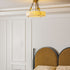 Grid Round Alabaster Ceiling Light