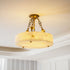 Grid Round Alabaster Ceiling Light