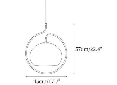 Lámpara Colgante Caramel Dome Chrome — Dimension drawings 1