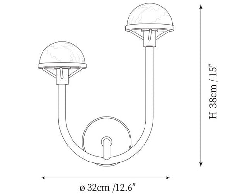 Halston Alabaster Wall Sconce — Dimension drawings 1