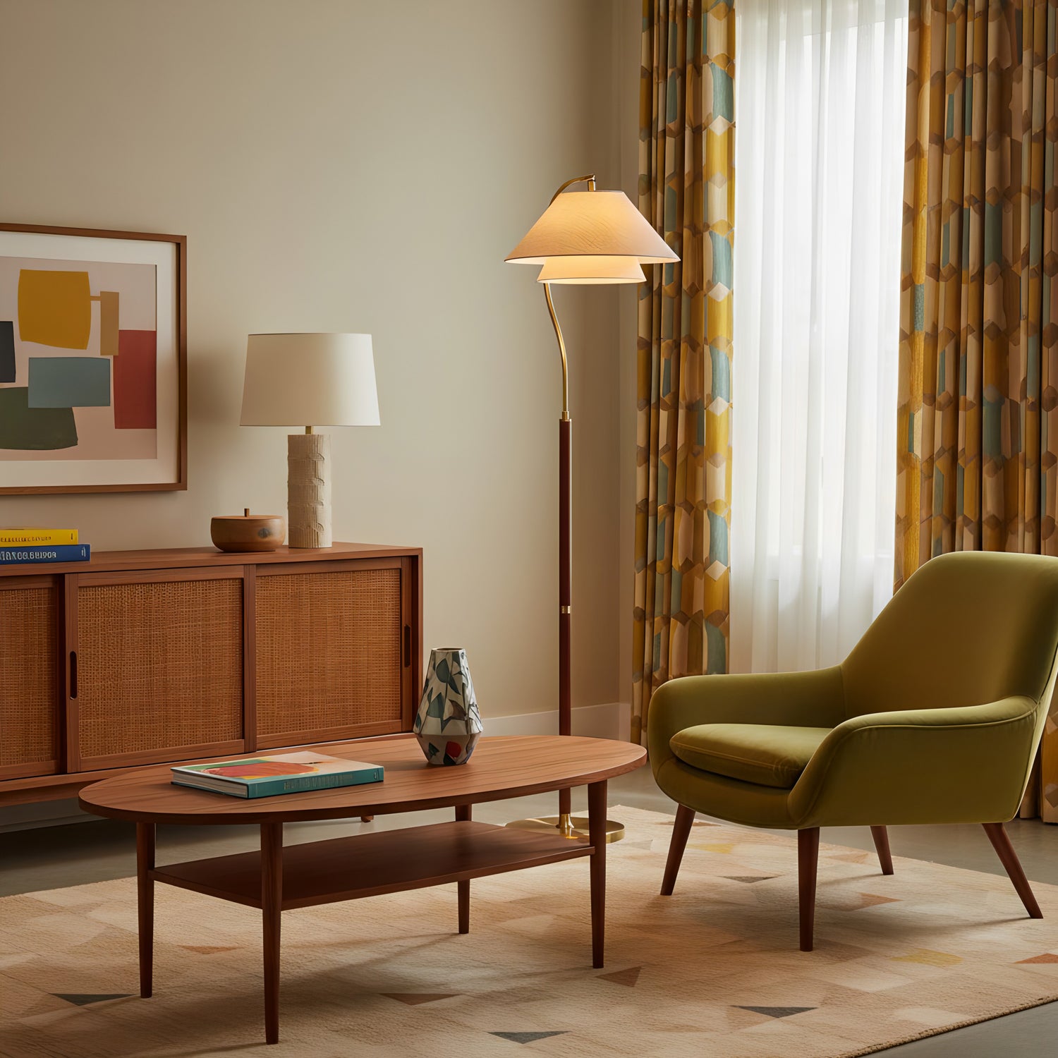 Hands Garner Floor Lamp – Walnut Arc | Mooijane