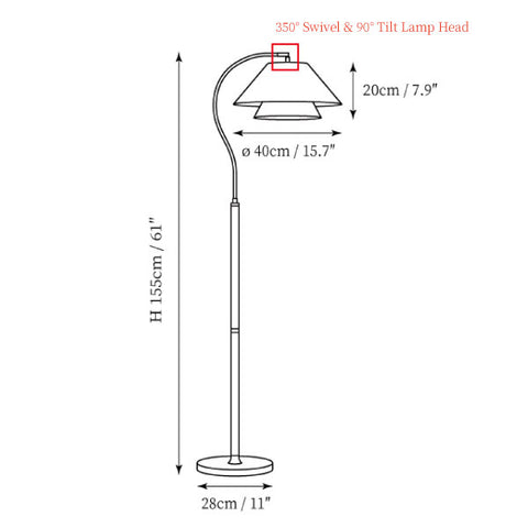 Hands Garner Floor Lamp — Dimension drawings 1