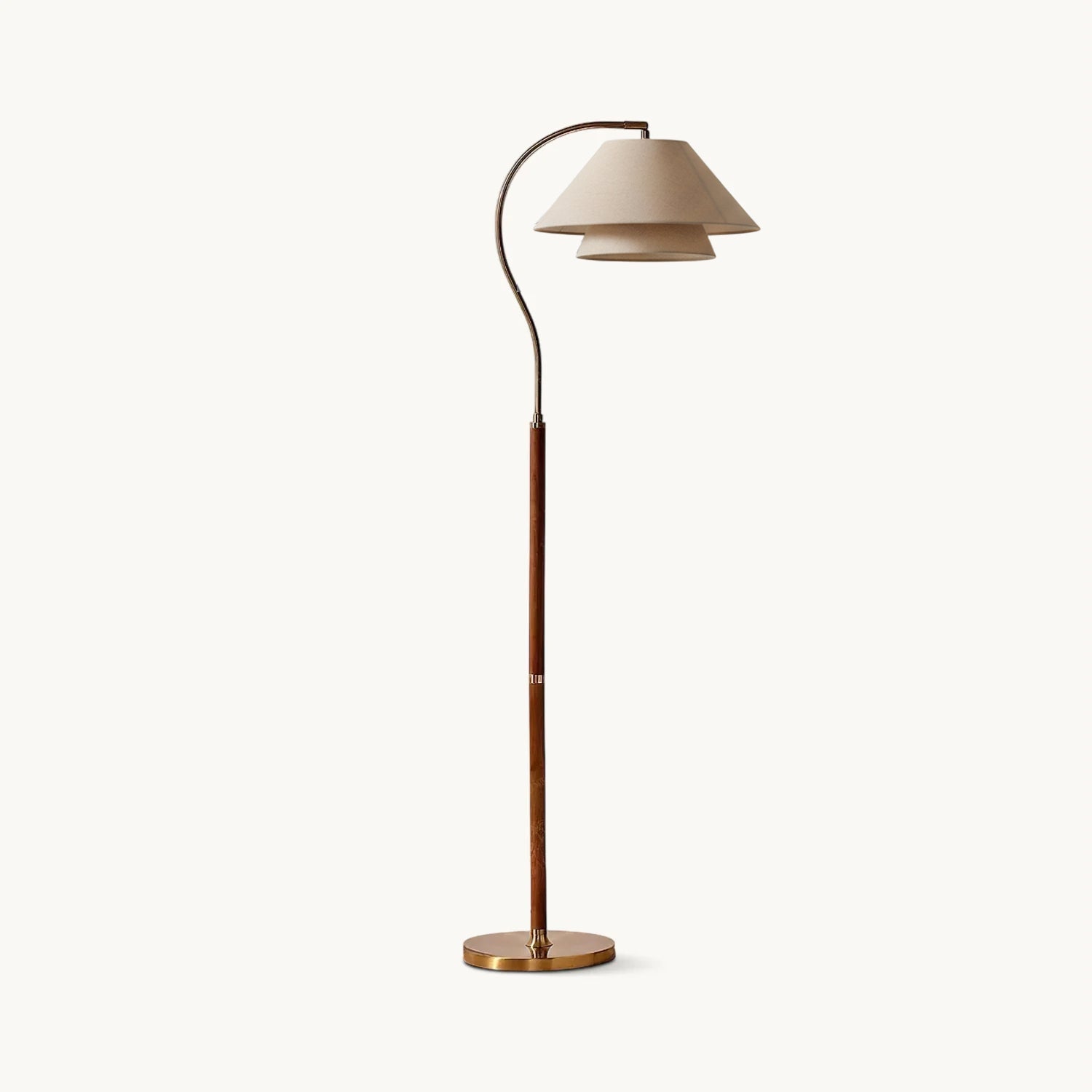Hands Garner Floor Lamp - Walnut & Linen - US Plug