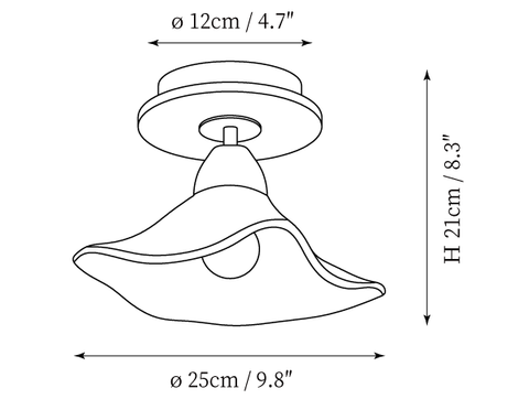 Plafón Heaney Flower — Planos de dimensiones 1