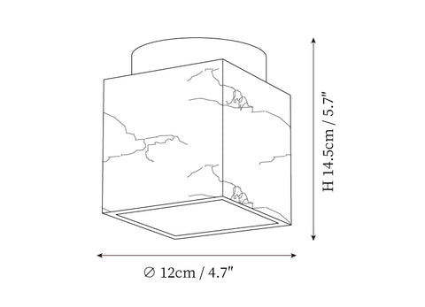 Hudson Valley Ceiling Lamp — Dimension drawings 1
