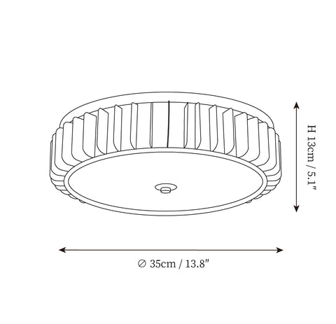 ∅ 13.8″ x H 5.1″ / Dia 35cm x H 13cm