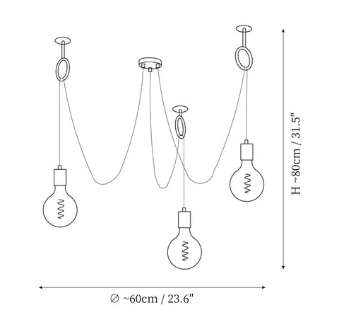 Industrial Spider Chandelier — Dimension drawings 1